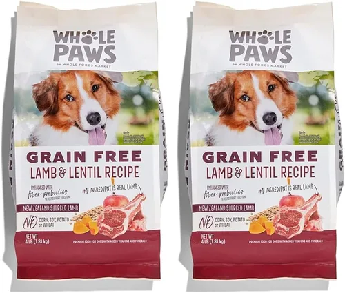 Vista 4 de Whole Paws, Alimento seco para perros sin granos, receta de pollo y garbanzo, mejorada con fibra y prebióticos, 4 libras (paquete de 2)