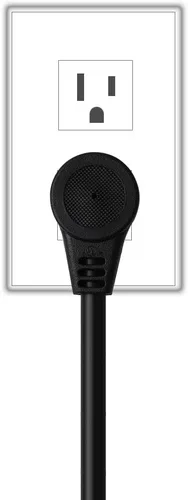 Vista 3 de Cable adaptador de enchufe de ángulo recto (ángulo abajo) de 15 amperios a 20 amperios, listado por UL, 14 AWG (1 pie), NEMA 5-15P a 5-15/20R