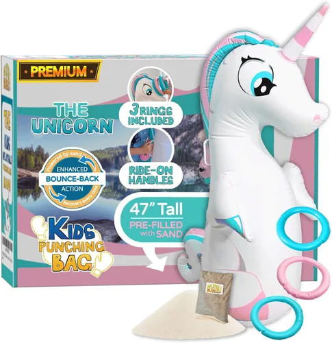 Vista 17 de INFLATABLE DUDES Kids Punching Bag- Bop Bag Sand-Base Pre-filled with Sand, Bop Bag, Inflatable Toy, Punching Bag for Kids, Enhanced Bounce-Back