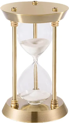Vista 13 de Temporizador de arena vintage de 1 minuto, reloj de arena pequeño de 4.9 pulgadas, reloj de arena de latón antiguo, reloj de arena de 1 minuto