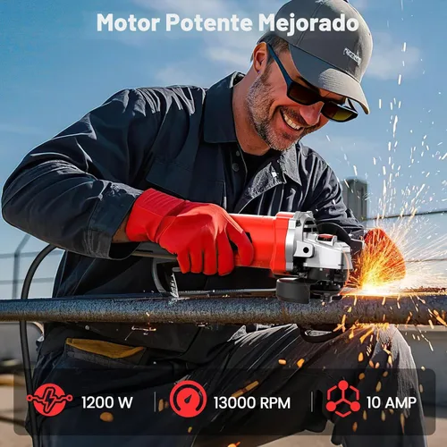 Vista 2 de Amoladora angular Avhrit de 4-1/2 pulgadas de 10 amperios, herramientas de amoladora angular de potencia con 13000 RPM, 1200W, amoladora angular