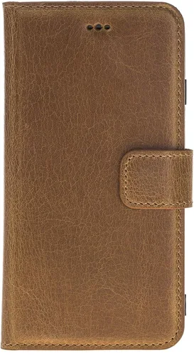 Vista 6 de HARDISTON Compatible con iPhone 7 Plus / 8 Plus Funda Cartera, Hecha a Mano de Cuero Genuino, Funda Magnética Desmontable con Tapa Abatible