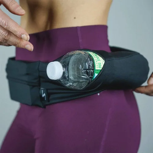 Vista 3 de Riñonera ajustable de 3 bolsillos para correr, riñonera para entrenar con respaldo resistente al sudor, soporta todos los modelos de iPhone