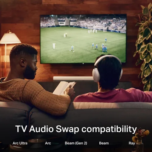 Vista 6 de Sonos Ace Auriculares inalámbricos supraaurales con cancelación de ruido con Bluetooth, batería de 30 horas, audio espacial, Dolby Atmos Negro