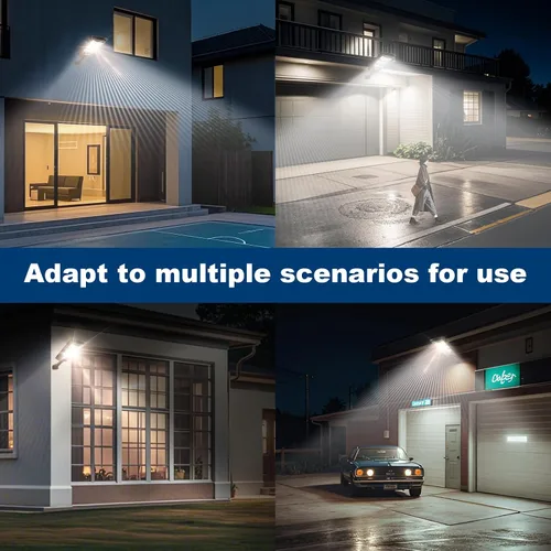 Vista 7 de Paquete de 2 luces solares de calle de inducción impermeables para exteriores, 6500 K, foco de seguridad con sensor de movimiento de control remoto