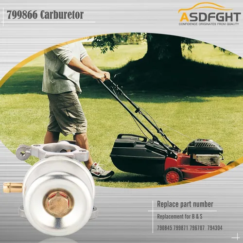 Vista 4 de Repuesto de carburador 799866 para motor B & S 790845 799871 796707 o 794304 12H800. Compatible con los modelos de cortacésped Toro Craftsman Carb