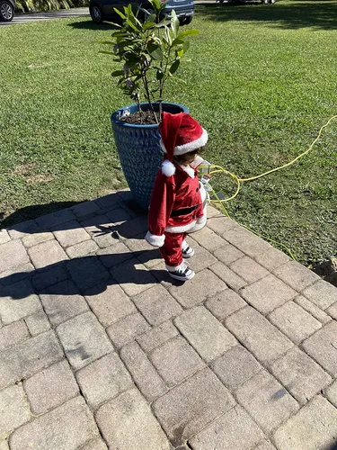 Vista 3 de Hulpvktsgiq Disfraz de Navidad de manga larga para bebés y niñas disfraz de Papá Noel para fiestas