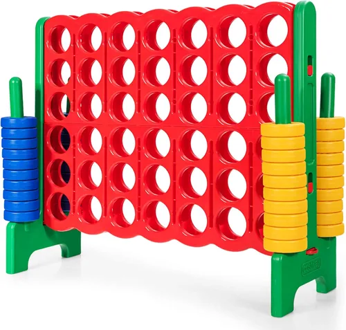 Vista 11 de ARLIME Juego gigante de conexión 4 en fila, juego de juguetes jumbo de 4 en puntuación de 47 pulgadas con palanca de liberación rápida, anillo