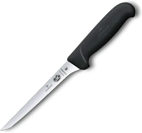 Vista 3 de Victorinox Victorinox Swiss Army Cutlery Fibrox Pro - Cuchillo curvo para deshuesar, hoja semirrígida, 5.5 libras, negro, deshuesado de 6 pulgadas