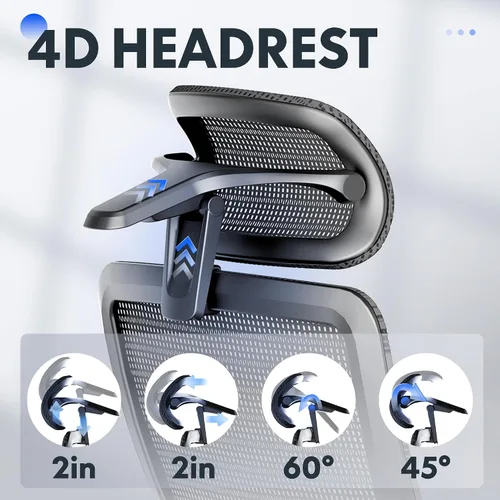 Vista 8 de FLEXISPOT Silla de oficina ergonómica con reposapiés, silla de computadora con respaldo de malla, sillas de escritorio de oficina en casa