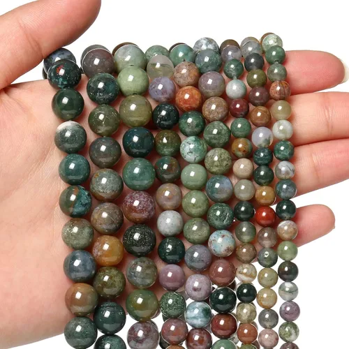 Vista 28 de 60 piezas de cuentas de piedra natural de 15⁄64 pulgadas (6 mm) con cuentas de amazonita de cristal, piedras preciosas para hacer joyería, pulseras