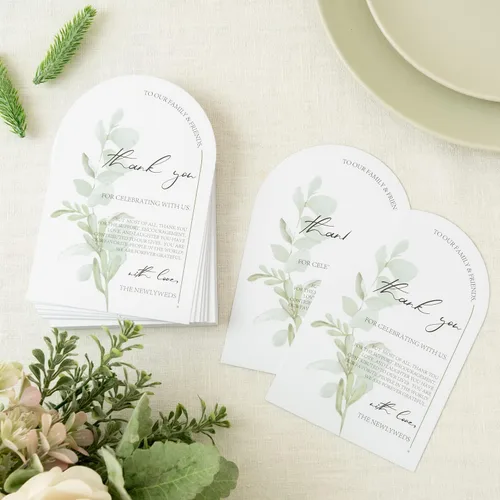 Vista 4 de Crisky Arch Design Greenery - Tarjetas de ajuste de lugar, 50 unidades, centros de mesa y decoraciones elegantes y elegantes de boda, 4 x 6 pulgadas
