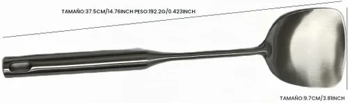 Vista 7 de Espátula sólida de acero inoxidable para servir utensilios de cocina para huevo, pescado filete a prueba de calor, mango hueco fácil de limpiar