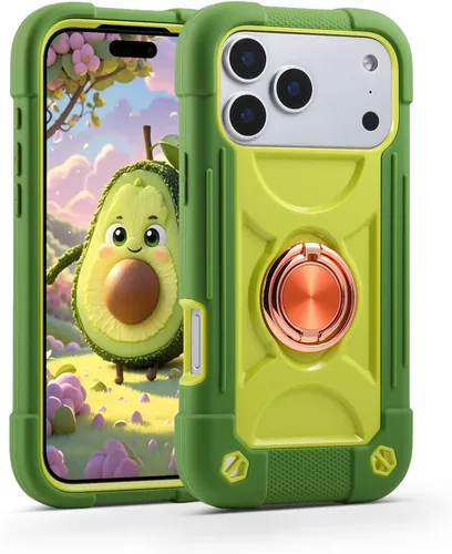 Vista 61 de MARKILL Funda compatible con iPhone Air de 6.5 pulgadas 2025 con soporte de anillo giratorio de 360 grados, protección contra caídas de grado
