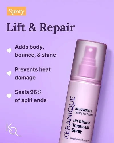 Vista 4 de Keranique Set de productos para el cabello adelgazante – Champú voluminizador, acondicionador, suero de refuerzo de folículos, spray para impulso