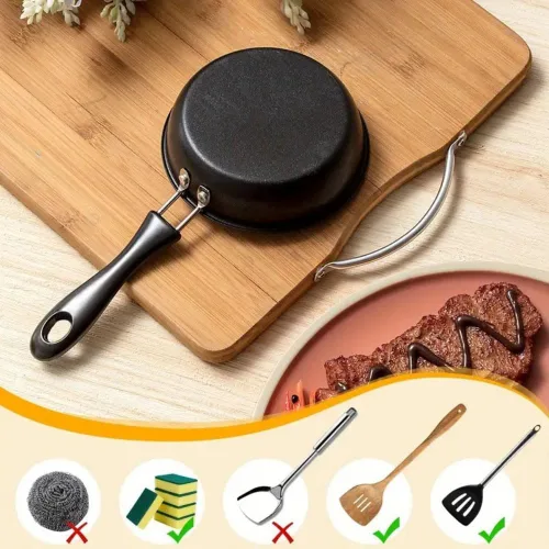 Vista 5 de Mini sartén de inducción para huevos de 4.7 pulgadas, resistente al calor Single Egg Frying Pan, Nonstick Mini Skillet with Heat-Resistant Handle