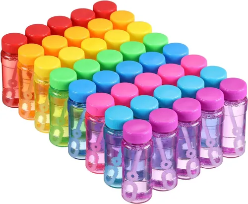 Vista 17 de Paquete de 12 botellas de burbujas grandes, solución de burbujas de 4 onzas, juguete novedoso de verano, recuerdo de fiesta de actividades, juego