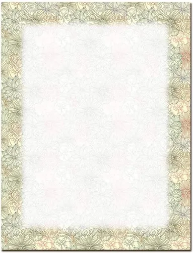 Vista 3 de Bright Floral Paquete de 25 - Membrete imprimible de 8.5 x 11 pulgadas - Compatible con impresoras láser y de inyección de tinta