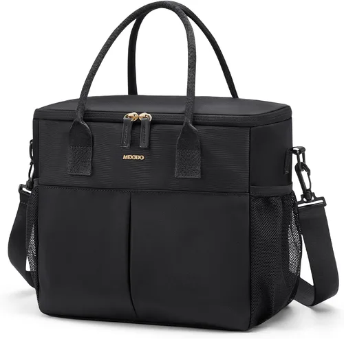 Vista 9 de MDODO Bolsas de almuerzo grandes aisladas para mujeres y hombres, lonchera para adultos con correa para el hombro para el trabajo, pícnics, salidas