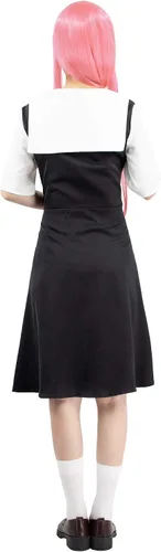Vista 6 de DAZCOS Disfraz de cosplay para mujer, uniforme escolar, color negro y blanco