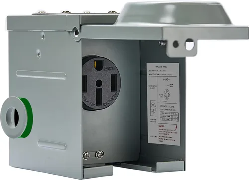 Vista 9 de EyGde Caja de toma de corriente RV de 30 amperios, orificio preestablecido mejorado fácil de golpear receptáculo de RV, panel eléctrico impermeable