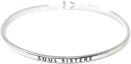Vista 23 de By you - Brazalete con gancho, pulsera delgada grabada con un mensaje positivo e inspirador