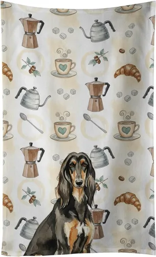 Vista 357 de Caroline's Treasures Afghan Hound - Toalla de cocina para barra de café, terciopelo frontal y lazo de algodón, lavable a máquina Sabueso afgano