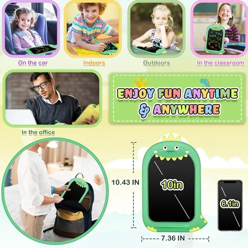 Vista 5 de Juguetes para niños de 1 a 2 años, tableta de dibujo de 10 pulgadas, tableta de escritura para niños, juguete de aprendizaje para niños de 1, 2, 3