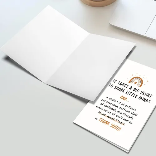 Vista 5 de Ogeby Bonita tarjeta de agradecimiento para profesores, regalos para mujeres y hombres, bonita tarjeta de agradecimiento para profesores, dulce