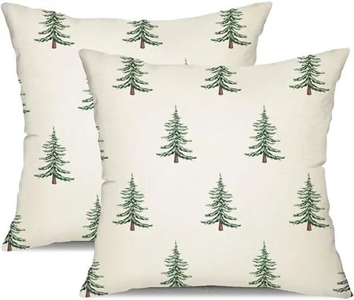 Vista 28 de Funda de Almohada Decorativa de Animales Navideños - 18 x 18 Pulgadas Funda de Almohada de Mascota Muñeco de Nieve Jarrón Ciervo Perro Conejo Pájaro
