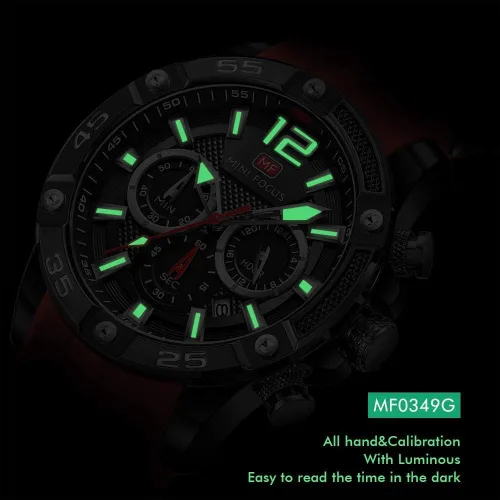 Vista 4 de Mini Focus Men Watches Unique Casual Wrist Watches ChronographWaterproofLuminousCalendar24 Hours Silicon Band Fashion Watches for Men