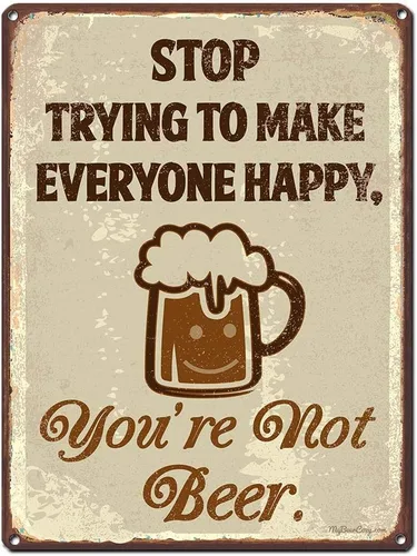 Vista 15 de Beer Because H20 Never Wins Friends, cartel divertido de aluminio de 11.5 x 15.5 pulgadas para cueva de hombre, garaje, sótano, cervecería