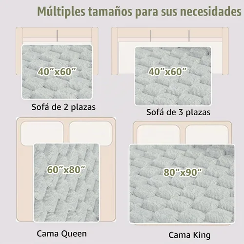 Vista 6 de Ahinahwap Manta resistente al agua para cama, sofá, manta para gatos y perros, impermeable, lavable, protector de muebles pequeño y acogedor