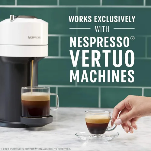 Vista 5 de Starbucks by Nespresso Vertuo, paquete variado de café tostado oscuro, 32 cápsulas de café, prepara 7.8 onzas.