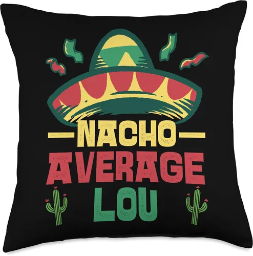 Vista 4 de Not Your Ordinary Name. Nacho Average Lou - Almohada de 16 x 16 pulgadas, multicolor