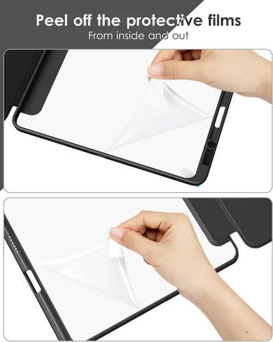 Vista 6 de VIKESI Funda para iPad Pro 12.9 6ª/5ª/4ª/3ª/3ª generación 2022/2021/2020/2018, marco de TPU a prueba de golpes, soporte para lápiz integrado