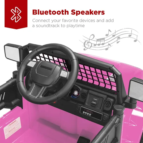 Vista 6 de Best Choice Products - Auto de 12 V para niños con control remoto para Rosa