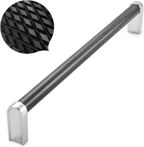 Vista 31 de Koofizo - Paquete de 10 tiradores de gabinete estriados para armario, manija negra para muebles (1.1 pulgadas/28 mm), herrajes sólidos K22