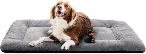 Vista 20 de Alfombrilla de cama para jaula de perro para perros extra pequeños. Cama de jaula de perro ultra suave. Alfombrilla de perrera lavable y Rosa