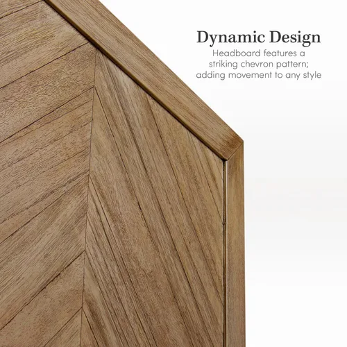 Vista 4 de eLuxurySupply Base de cama Queen con cabecero, cama de plataforma de madera de mango, diseño resistente de perfil bajo, cabecero ajustable