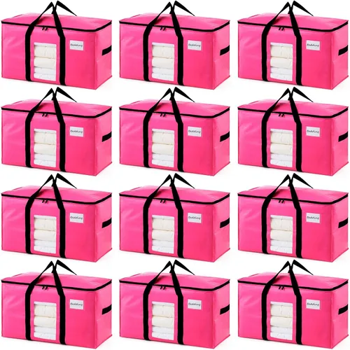 Vista 43 de TAILI - Bolsas de mudanza extra grandes, paquete de 10 bolsas negras resistentes para almacenamiento con ventana visible, asas envolventes