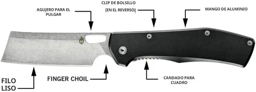 Vista 2 de Gerber Gear Flatiron Cuchillo de Bolsillo Plegable, Cuchillo Plegable de Acero Inoxidable EDC con Hoja de Cuchilla de 3.6" y Clip de Bolsillo, Negro