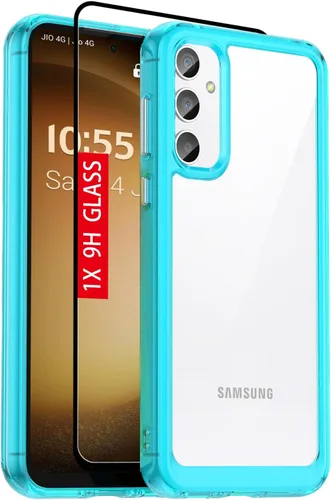 Vista 8 de Funda para Samsung S23 FE, Samsung Galaxy S23 FE 5G, con protector de pantalla de vidrio templado, 4 bolsas de aire incorporadas, no amarillea