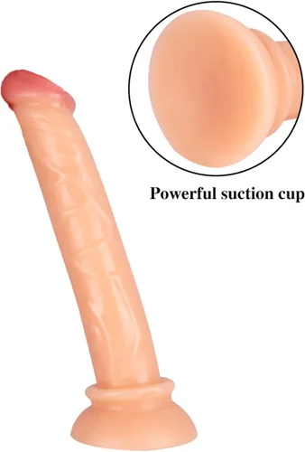 Vista 3 de Consolador realista de tamaño pequeño de 6 pulgadas con ventosa fuerte, consolador monstruo suave flexible realista para mujeres, juguete sexual
