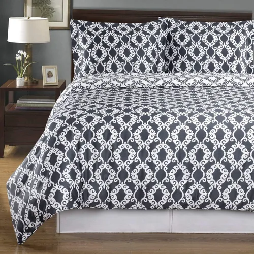 Vista 5 de Royal Hotel Bedding Juego de funda de edredón Sierrii de 2 piezas, tamaño individual/individual XL, 100% algodón, 300 hilos Borgoña