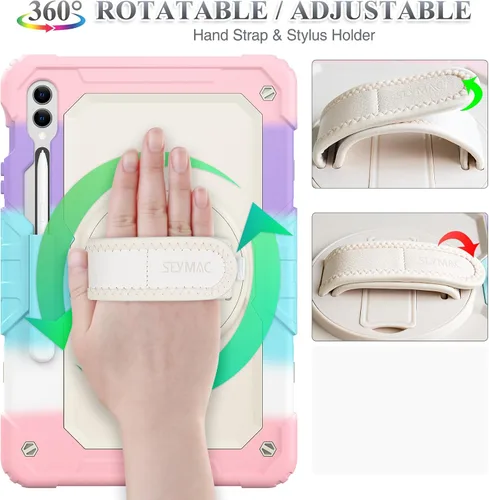 Vista 3 de SEYMAC stock Funda para tableta Samsung Galaxy Tab S10 Plus/S9 FE Plus/S9+ 5G de 12.4 pulgadas con protector de pantalla y soporte para lápiz