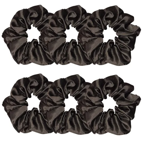 Vista 24 de 6 coleteros de seda satinada – Ligas suaves para el cabello, bandas para el cabello de moda, lazos, pulseras elásticas y soportes para cola