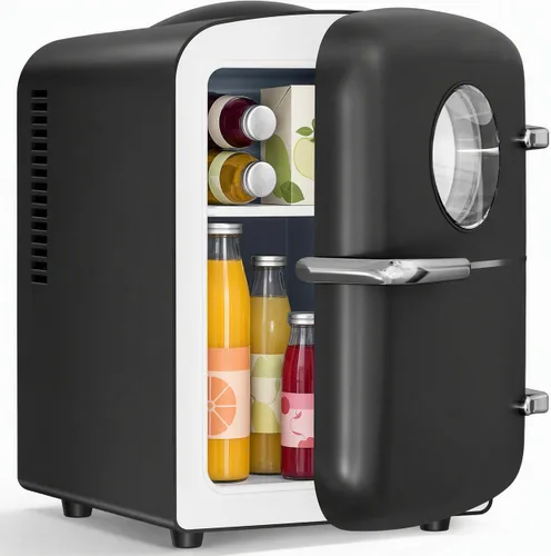 Vista 9 de Kismile 4L Mini refrigerador 6 latas de bebidas refrigerador para la Negro