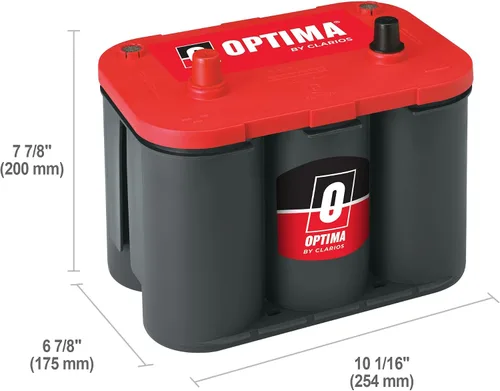 Vista 2 de Optima Baterías 8002–002 34 RedTop Batería de arranque. Batería de arranque para automóvil, camión y SUV, 800 CCA, terminal SAE, sin