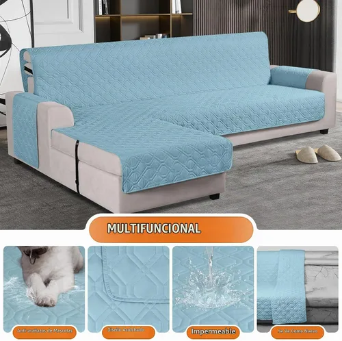 Vista 4 de VANSOFY Fundas de Sofá Seccional Mejoradas 100% Impermeables en Forma de L Funda Reversible para Chaise Lounge Funda Protectora de Sofá Seccional